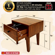 Mid-Century Wood-Grain Nightstand