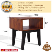 Open-Shelf Acacia Wood Nightstand — alternate view or variant option