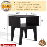 Open-Shelf Acacia Wood Nightstand — additional product view 19