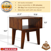 Open-Shelf Acacia Wood Nightstand — additional product view 33