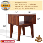 Open-Shelf Acacia Wood Nightstand — additional product view 40