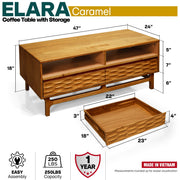 Carved Rubberwood Storage Coffee Table — alternate view or variant option
