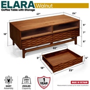 Carved Rubberwood Storage Coffee Table — additional product view 13