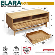 Carved Rubberwood Storage Coffee Table — additional product view 22