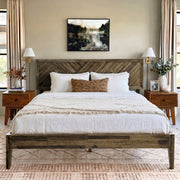Chevron Parquet Solid Wood Bed Frame