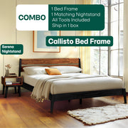 Acacia Wood-Grain Platform Bed Frame — additional product view 25