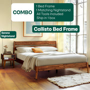 Acacia Wood-Grain Platform Bed Frame — additional product view 34