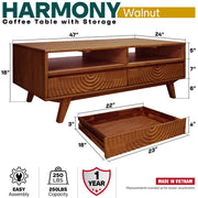 Carved Rubberwood Storage Coffee Table — additional product view 13
