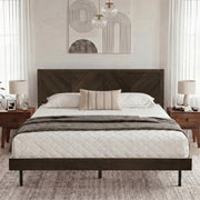 Chevron Hevea Wood Platform Bed