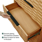 Close-up of carved leg and joinery detail — Elara Solid Wood Dresser with 5 Drawers