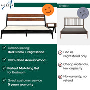 Acacia Wood-Grain Platform Bed Frame — additional product view 29