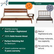 Acacia Wood-Grain Platform Bed Frame — additional product view 38