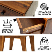 Mid-Century Wood-Grain Nightstand