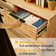 Wave-Front Solid Wood Six-Drawer Dresser — scale reference and proportion detail