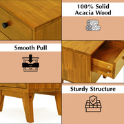 Two-Drawer Solid Wood Nightstand