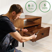 Solid Wood Single-Drawer Nightstand