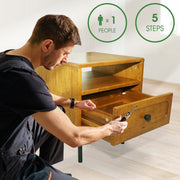 Solid Wood Single-Drawer Nightstand