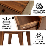 Mid-Century Wood-Grain Nightstand