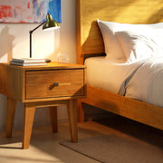 Mid-Century Wood-Grain Nightstand