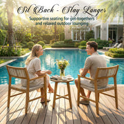 Rope-Woven Eucalyptus Outdoor Armchair Set
