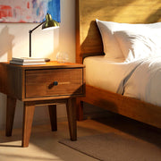 Mid-Century Wood-Grain Nightstand