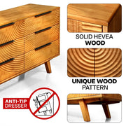 Carved Hevea Wood Six-Drawer Dresser — additional product view 13