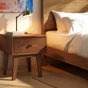 Mid-Century Wood-Grain Nightstand