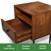 Solid Wood Single-Drawer Nightstand