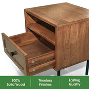 Solid Wood Single-Drawer Nightstand