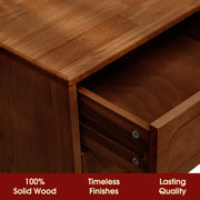 Hevea Wood 2-Drawer Nightstand
