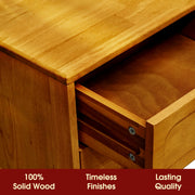 Hevea Wood 2-Drawer Nightstand