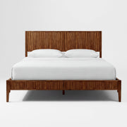 Close-up of slatted wood construction and grain detail — Fluted Acacia Wood Bed Frame