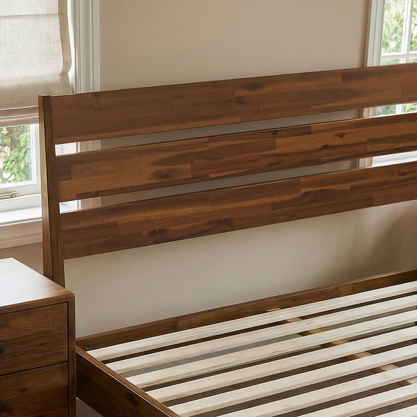 Acacia Wood Slat Bed Frame