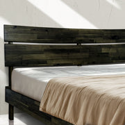 Slatted Wood-Grain Platform Bed Frame — scale reference and proportion detail