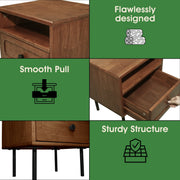 Solid Wood Single-Drawer Nightstand