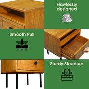 Solid Wood Single-Drawer Nightstand