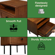 Solid Wood Single-Drawer Nightstand
