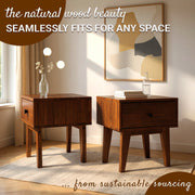 Mid-Century Wood-Grain Nightstand