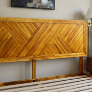 Chevron Parquet Solid Wood Bed Frame