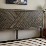 Chevron Parquet Solid Wood Bed Frame