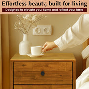 Two-Drawer Solid Wood Nightstand