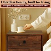 Two-Drawer Solid Wood Nightstand