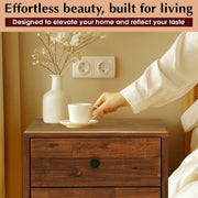 Two-Drawer Solid Wood Nightstand