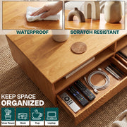 Carved Rubberwood Storage Coffee Table — additional product view 24