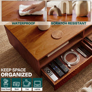 Carved Rubberwood Storage Coffee Table — additional product view 15