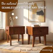 Mid-Century Wood-Grain Nightstand
