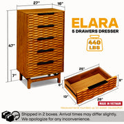 Elara Solid Wood Dresser with 5 Drawers — additional product view 12