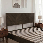 Chevron Hevea Wood Platform Bed