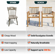 Rope-Woven Eucalyptus Outdoor Armchair