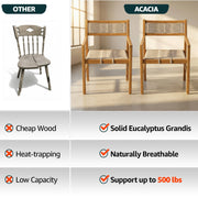 Rope-Woven Eucalyptus Outdoor Armchair Set